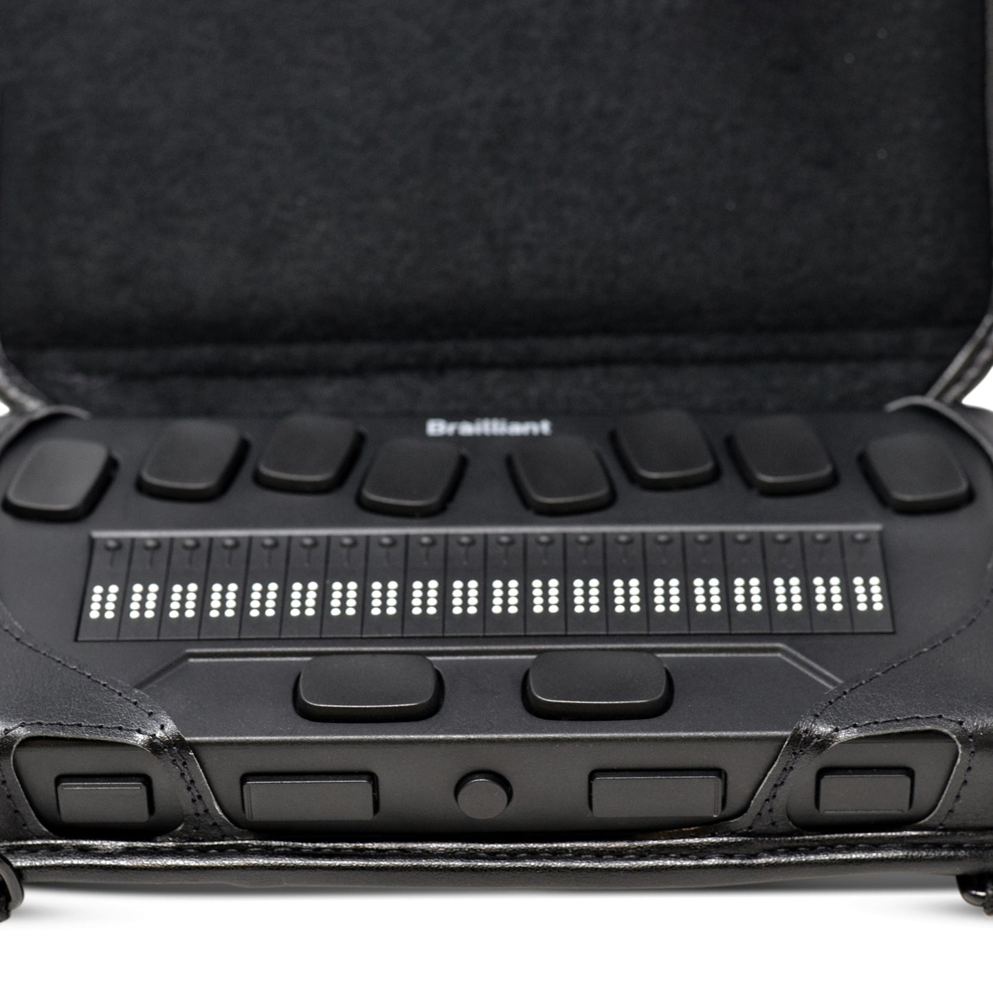 HumanWare Brailliant Bi 20x Fitted Black Leather case with straps by Turtleback