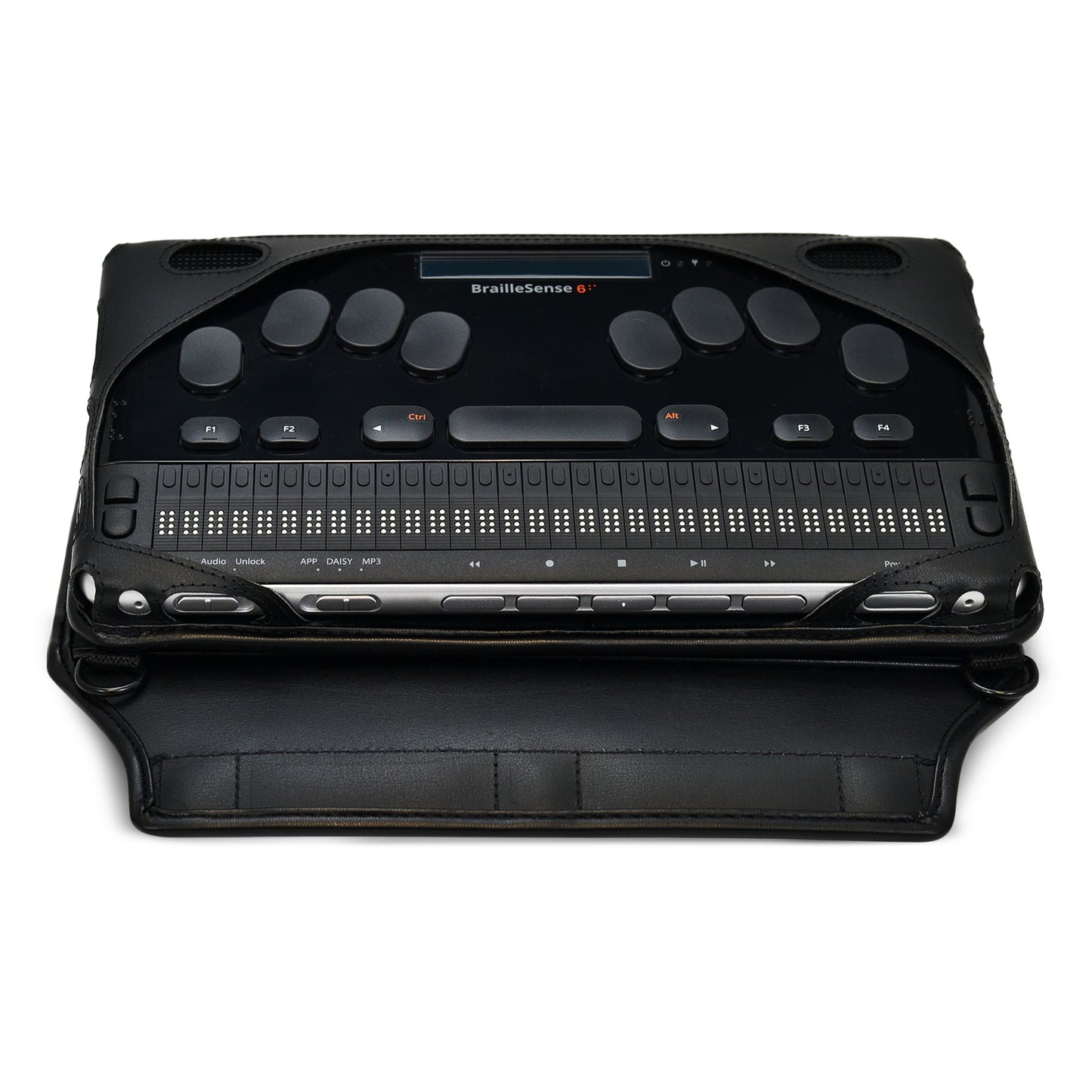 Selvas BLV BrailleSense 6 Fitted Leather Case with straps by Turtleback