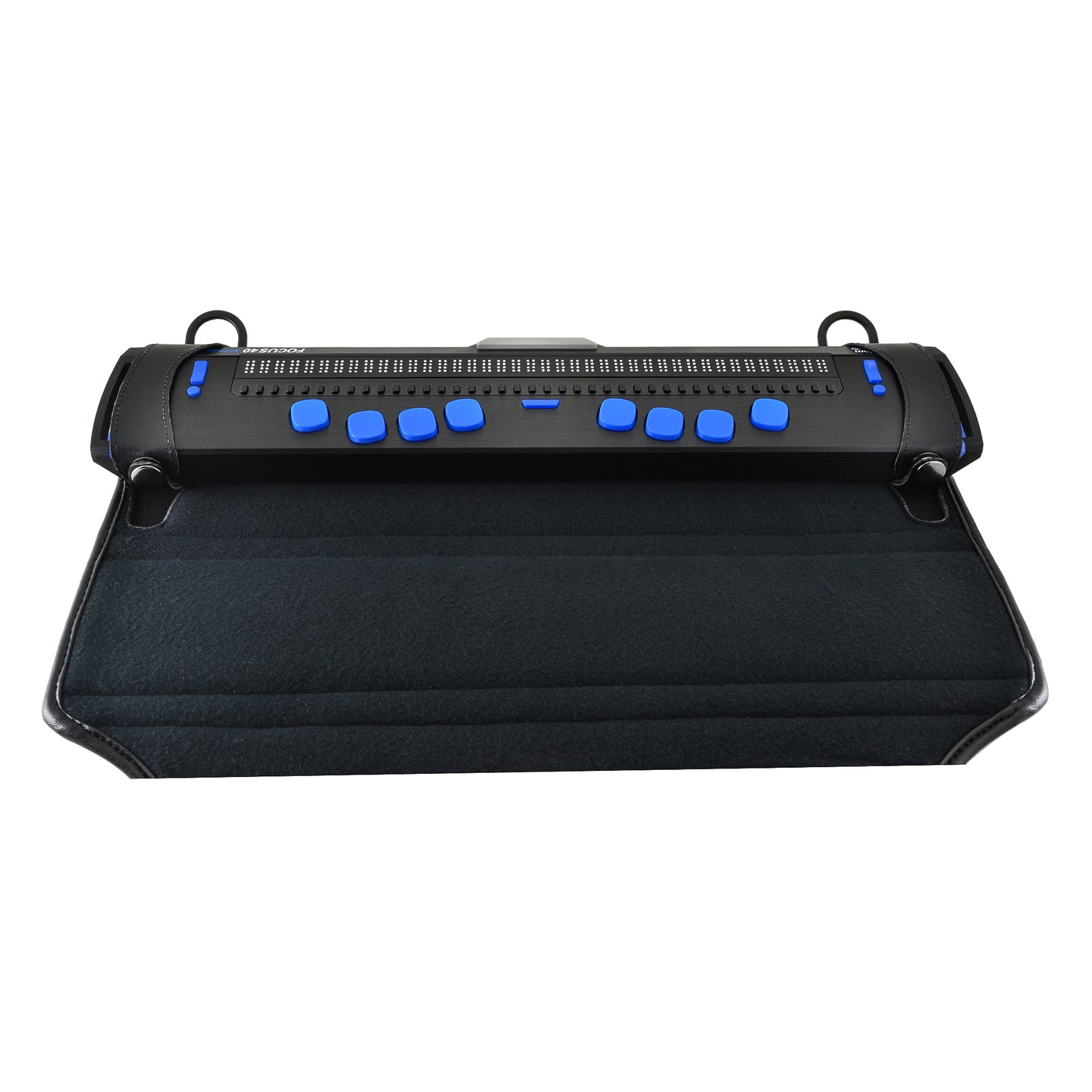 Freedom Scientific Focus 40 Blue 5th Gen Fitted Leather Case with straps by Turtleback