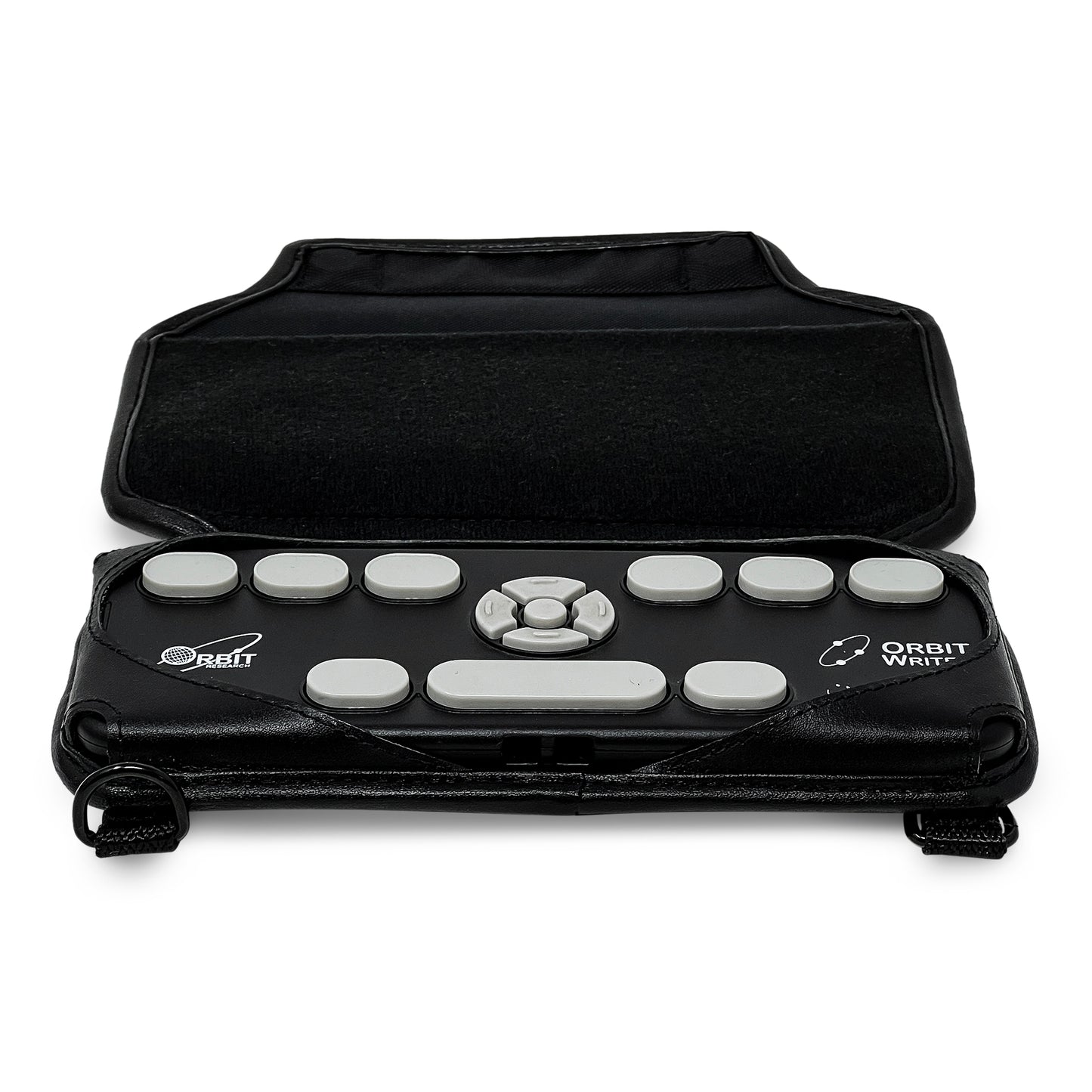 Orbit Writer Fitted Black Leather Case with Protective Key Cover and strap by Turtleback