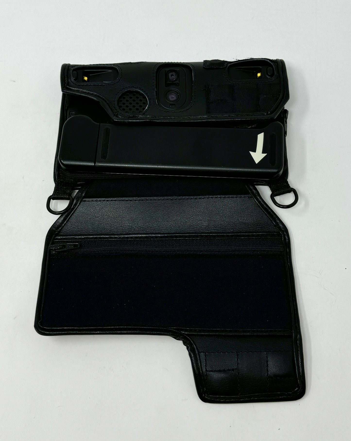 Clover 6 Fitted Black Leather case with straps by Turtleback