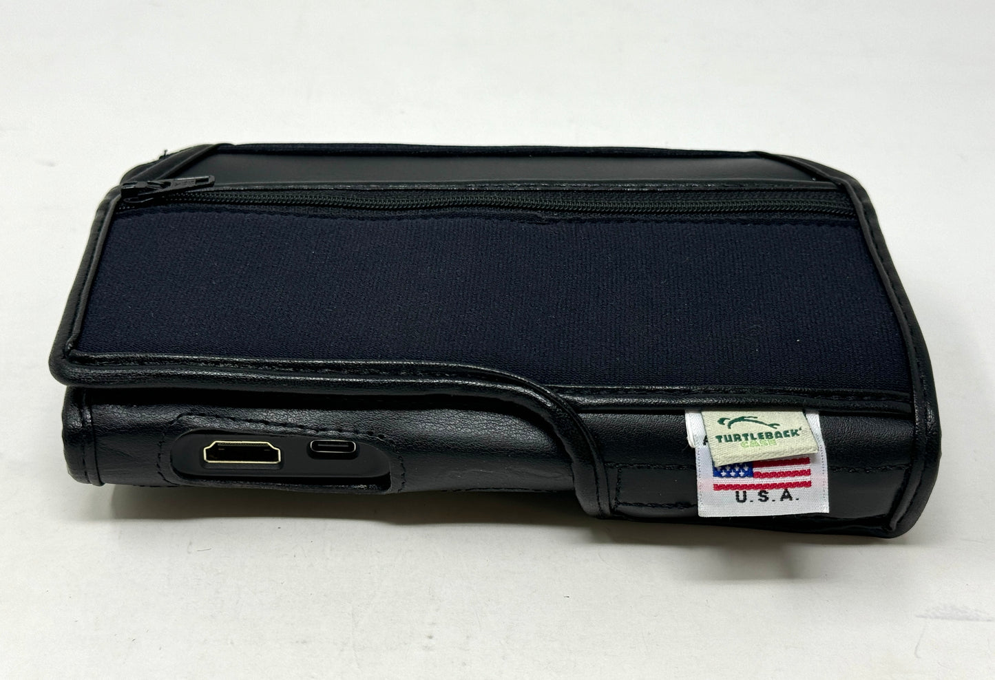 Clover 6 Fitted Black Leather case with straps by Turtleback